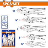 Wadfow 5pieces/Set Carbon Steel Locking Pliers Set WLP5405 WAD-HT