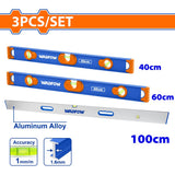 Wadfow  3PCS/Set Aluminum Spirit Level Set with High Accuracy Vials WSL56G03 WAD-HT