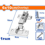 Wadfow  6 x 10cm Concealed Hinges Cabinet / Hydraulic Hinges (Cabinet Door Hinges) WAD-HT