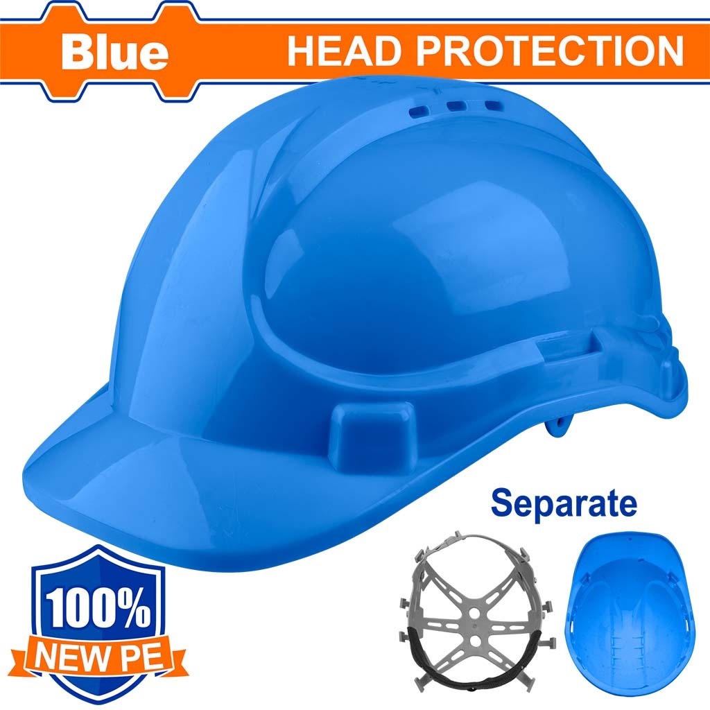 Wadfow 100% HDPE Safety Helmet Hard Hat Plastic Material with Chin Strap WSH130 (WHT)