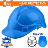 Wadfow 100% HDPE Safety Helmet Hard Hat Plastic Material with Chin Strap WSH130 (WHT)