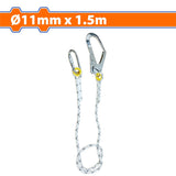 Wadfow  Safety Rope/Lanyard Elastic with 2x Hooks Steel Look 11mm x 1.5m/1.95mm WAQS2515/WAQS2520 WAD-HT