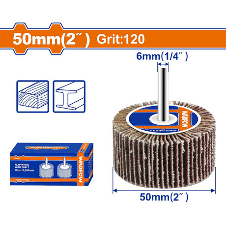 Wadfow  Flap Wheel with Shaft 25mm(1in) | 50mm(2in) [SOLD PER PIECE] WAD-HT