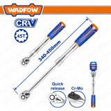 Wadfow  1/2inches 320-450mm Cr-V/Cr-Mo Extendable & Adjustable Ratchet Wrench WRW5212