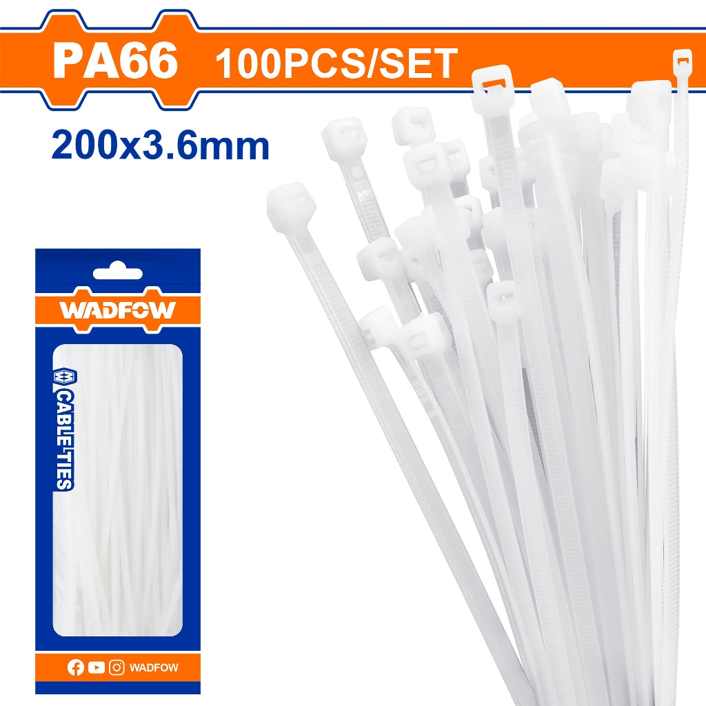 Wadfow 800PCS/Set Multipurpose Nylon Cable Ties Self Locking Zip Ties Cable WTE1234
