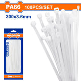 Wadfow 800PCS/Set Multipurpose Nylon Cable Ties Self Locking Zip Ties Cable WTE1234