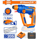 Wadfow P20 Series Lithium-Ion 20V Cordless Rotary Hammer WLM1516 | WLM1B161 (WCT)