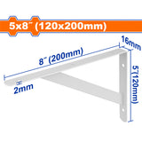 Wadfow 2mmThick Reinforced Shelf Support Brackets/ 6-Fixing Points Heavy Duty SOLD PER PIECE (WHT)