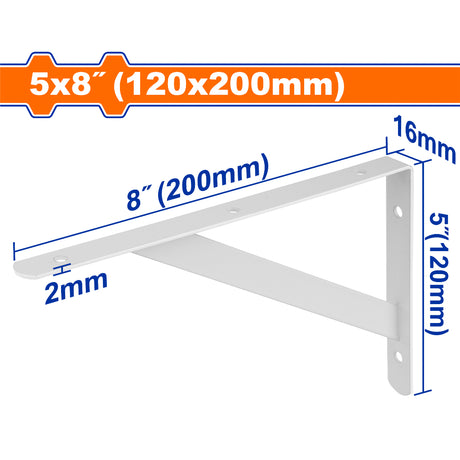 Wadfow 2mmThick Reinforced Shelf Support Brackets/ 6-Fixing Points Heavy Duty SOLD PER PIECE (WHT)