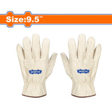 Wadfow 9.5inches Leather Work Gloves with Wrist extension and Binding Edge WLG1001 WAD-HT