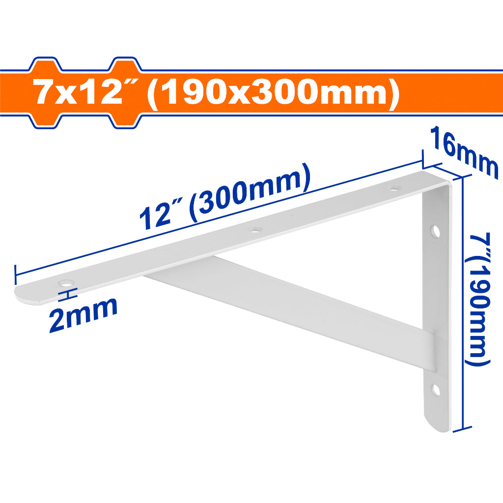 Wadfow 2mmThick Reinforced Shelf Support Brackets/ 6-Fixing Points Heavy Duty SOLD PER PIECE (WHT)
