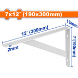 Wadfow 2mmThick Reinforced Shelf Support Brackets/ 6-Fixing Points Heavy Duty SOLD PER PIECE (WHT)