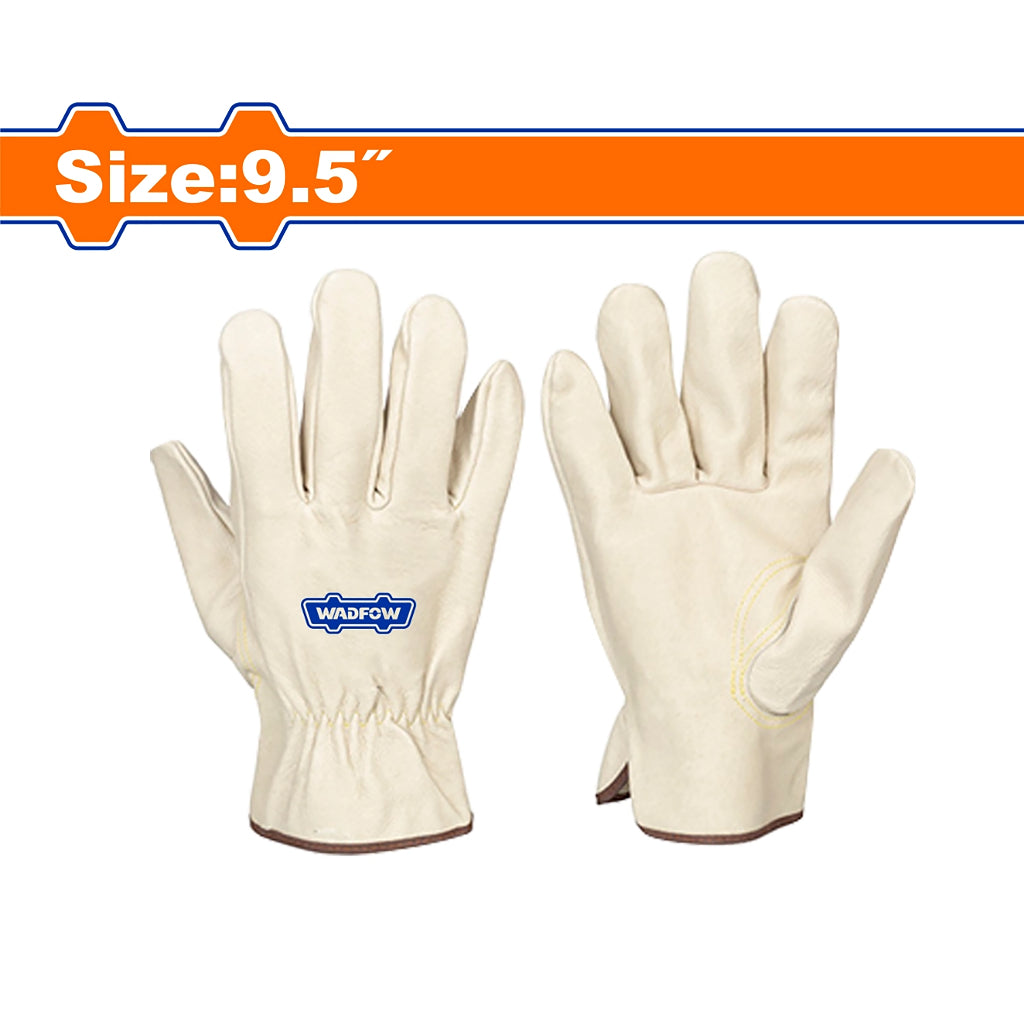 Wadfow 9.5inches Leather Work Gloves with Wrist extension and Binding Edge WLG1001 WAD-HT