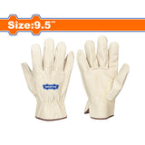 Wadfow 9.5inches Leather Work Gloves with Wrist extension and Binding Edge WLG1001 WAD-HT