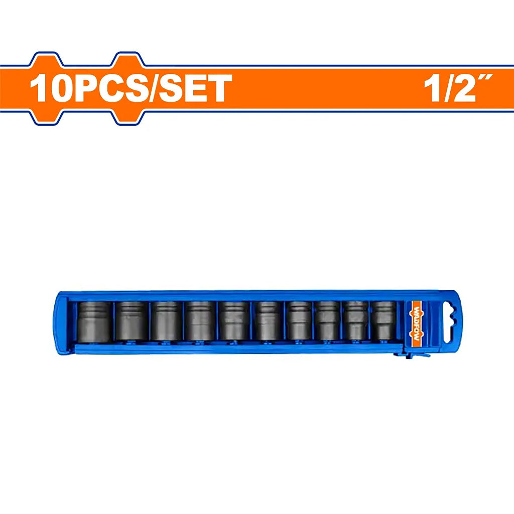 Wadfow 10pieces/Set 1/2inches Cr-Mo Dr. Deep Impact Socket Set WMSD201 WAD-HT