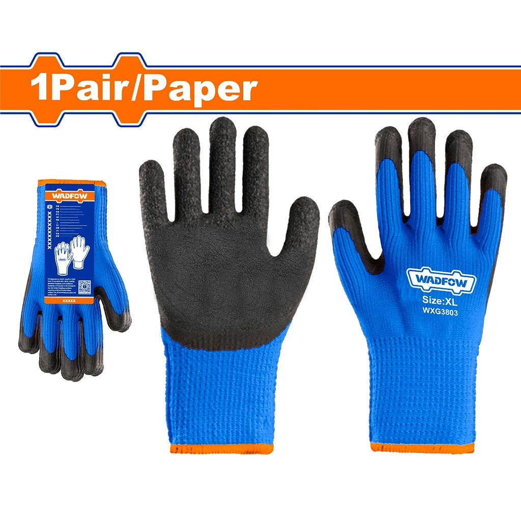 Wadfow  Industrial High Grade Hand Protection Cold Grip Latex Gloves (XL) WXG3803 WAD-HT