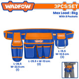 Wadfow by Winland 3Pcs/Set Heavy Duty Pouch Belt Tool Bag Organizer Storage WTG2107 WAD-HT