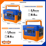 Wadfow Portable Power Station with Smart LCD Screen (WHT)