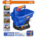 Wadfow P20S/20V Li-Ion Cordless Seed Spreader 3.6L WLSS1520 (WCT)