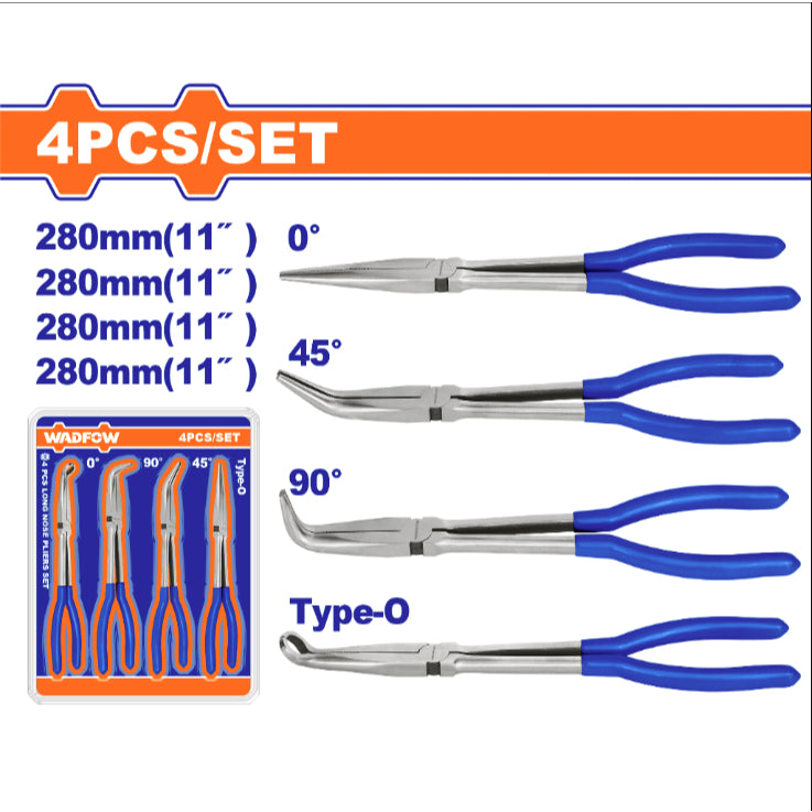 Wadfow 4 Pcs Long Nose Pliers Set WPS0644 (WHT)