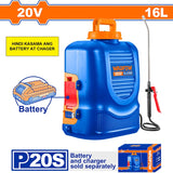 Wadfow P20S/20V Li-Ion Cordless Sprayer Agricultural Backpack Tank 16L (WPT)