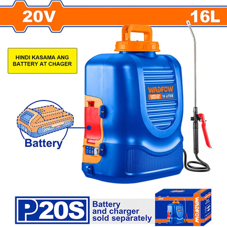 Wadfow P20S/20V Li-Ion Cordless Sprayer Agricultural Backpack Tank 16L (WPT)