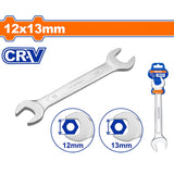 Wadfow Double Open End Spanner 12x13mm with Chrome Vanadium Steel Material WSA2204 (WHT)
