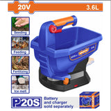 Wadfow P20S/20V Li-Ion Cordless Seed Spreader 3.6L WLSS1520 (WCT)
