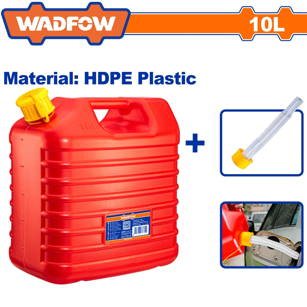 Wadfow 10 Liters Jerry Can Plastic Container with Gas Sprout 29x18.5x32cm WQY2310 WAD-HT