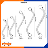 Set of 5 S-shaped double-head Ring Wrench 8-22mm 45# carbon steel, polished WFR4405