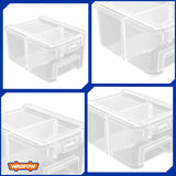 Set of 3pcs Transparent Stackable Storage Plastic Container 150x105x80mm WTB8333