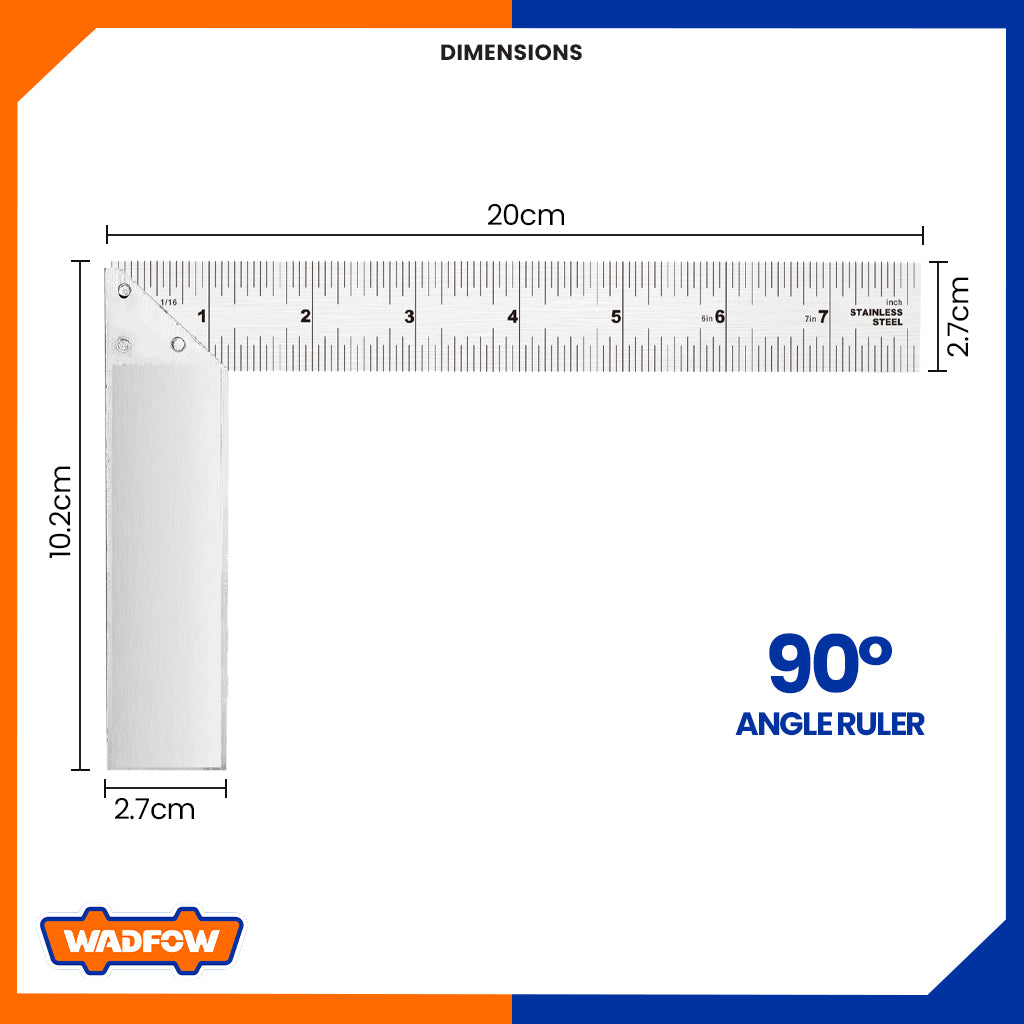 Stainless Steel Angle Ruler With Aluminum Alloy Body 200mm X 27mm