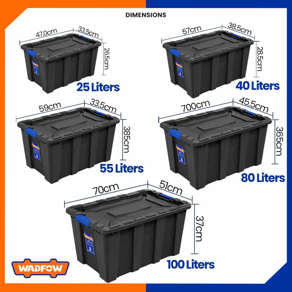 80Liters Stackable Plastic Container - Black WTB3380