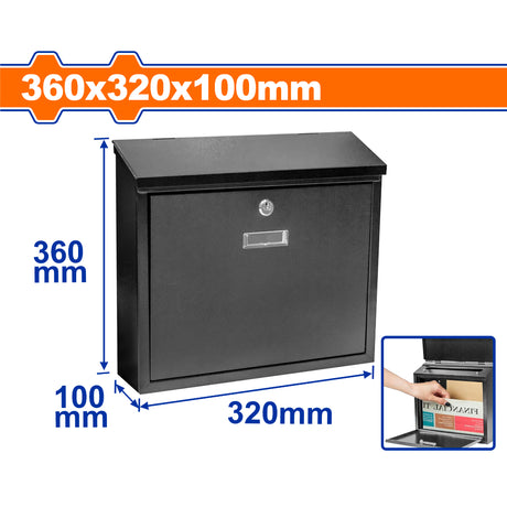 Wadfow  Metal Mailbox - Black