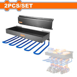 Wadfow Link Wall Storage Set with Metal Black Rail Material (WHT)
