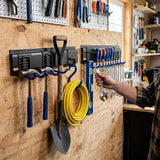 Wadfow Link Wall Storage Set with Metal Black Rail Material (WHT)