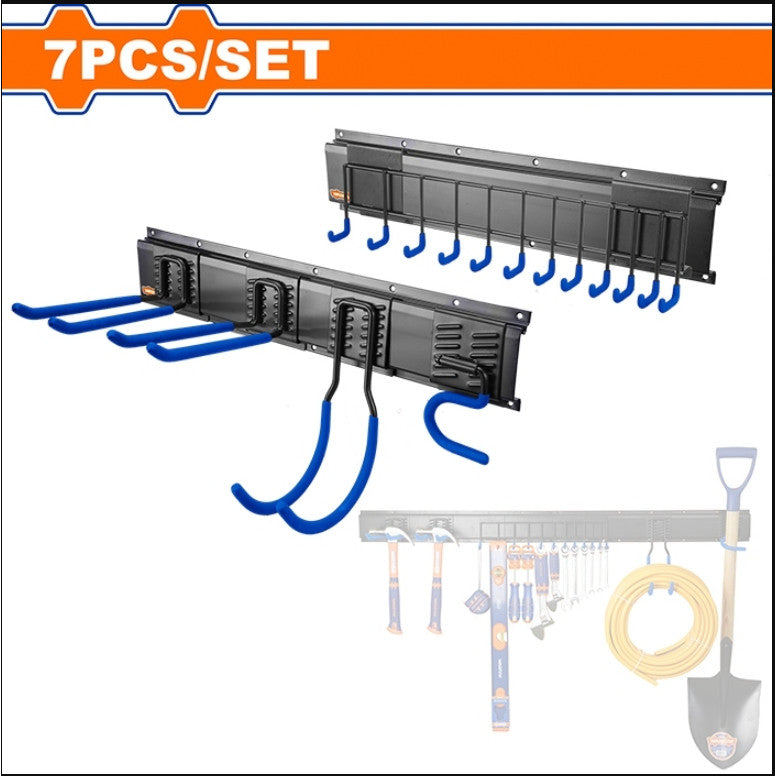 Wadfow Link Wall Storage Set with Metal Black Rail Material (WHT)