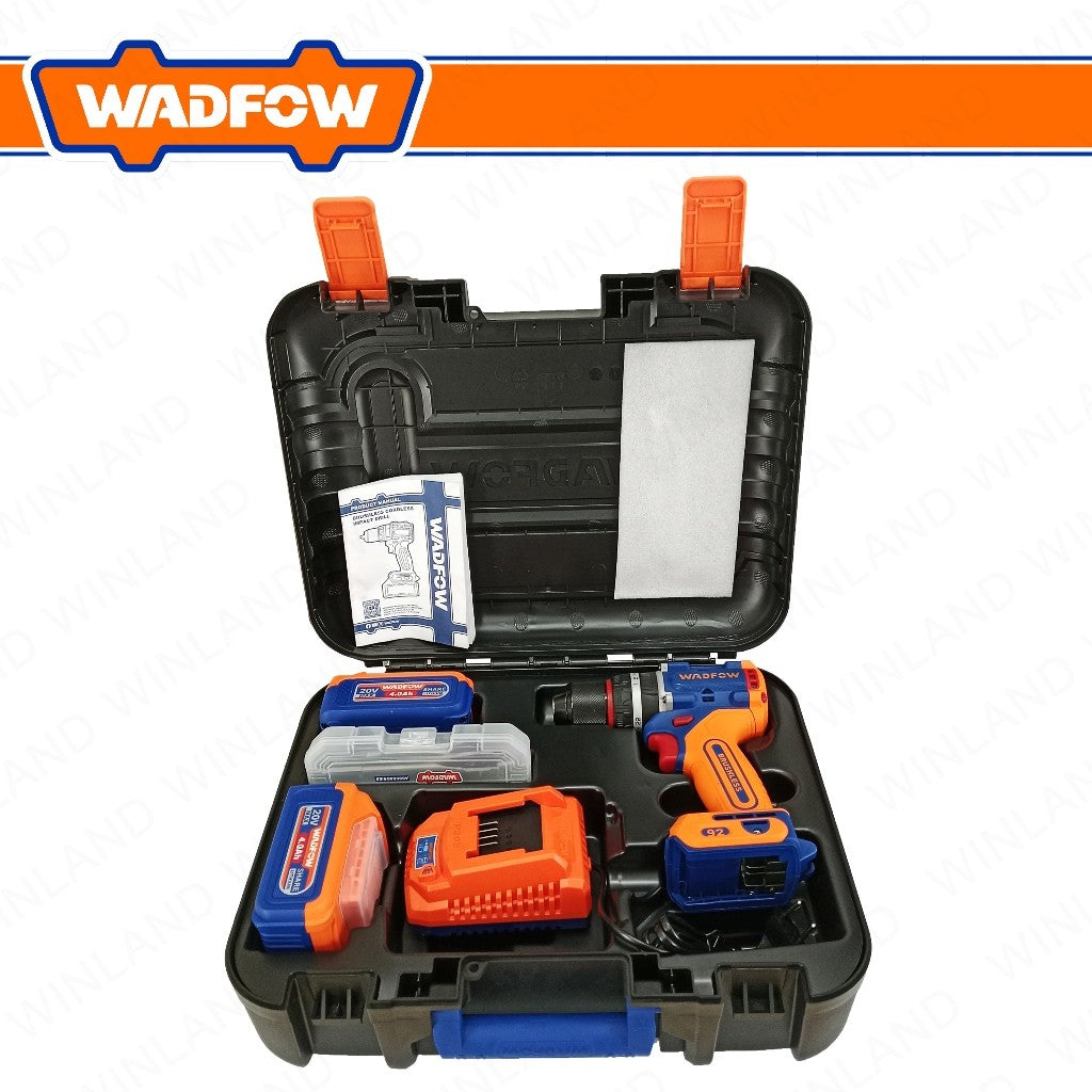 Wadfow P20S/20V Brushless Motor Lithium-Ion Cordless Impact Drill 92NM WCDP9281 (WCT)