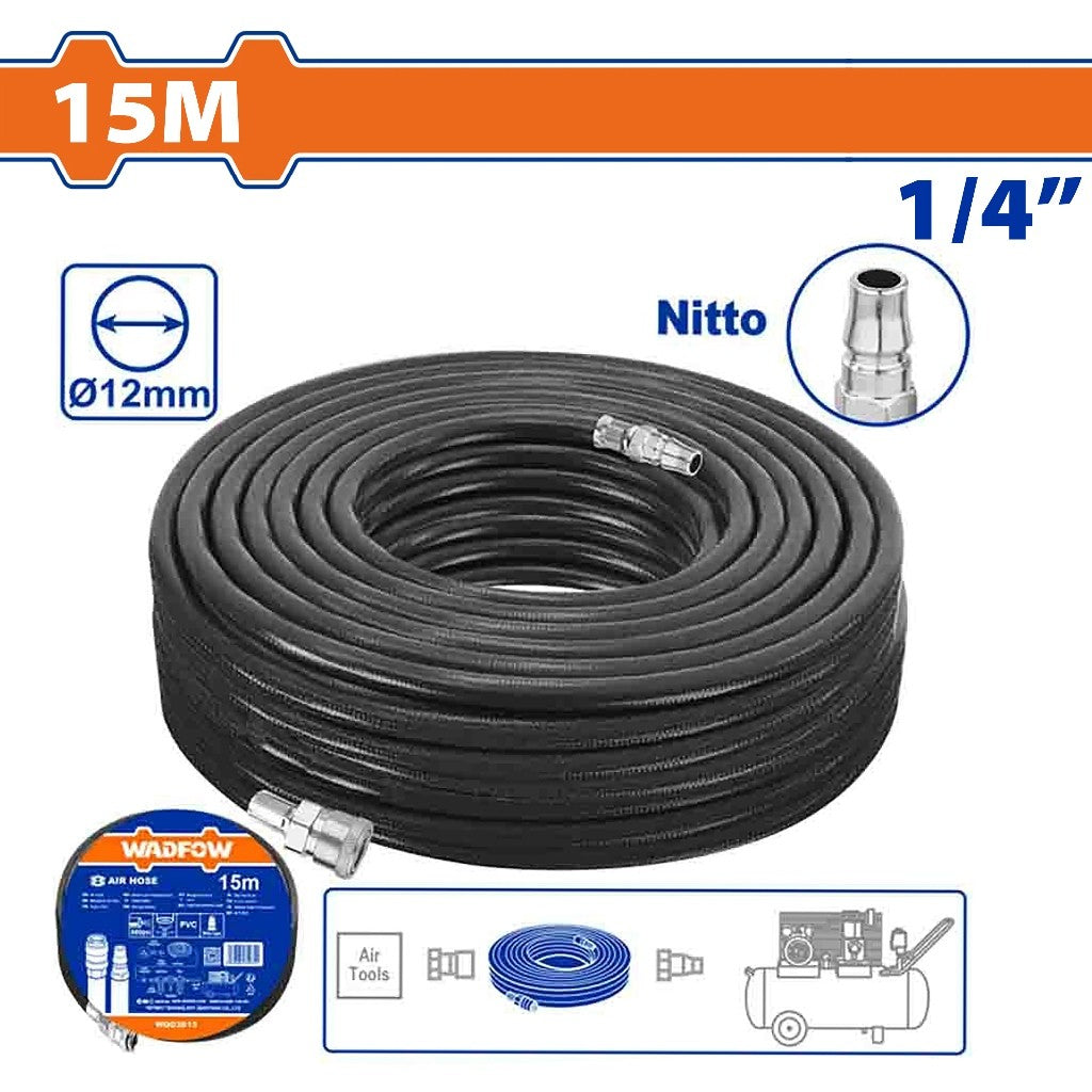 Wadfow 12mm PVC Material Air Hose with 1/4 inches Gas Inlet Diameter (WHT)
