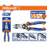 Wadfow 8-inches(200mm) Compound Action Combination Pliers WPL1768 (WHT)