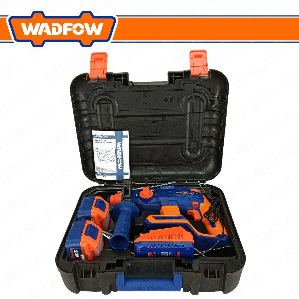 Wadfow P20S/20V Brushless Motor Lithium-Ion Cordless Rotary Hammer 2.0J WLM15225 (WCT)