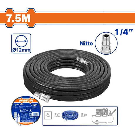 Wadfow 12mm PVC Material Air Hose with 1/4 inches Gas Inlet Diameter (WHT)