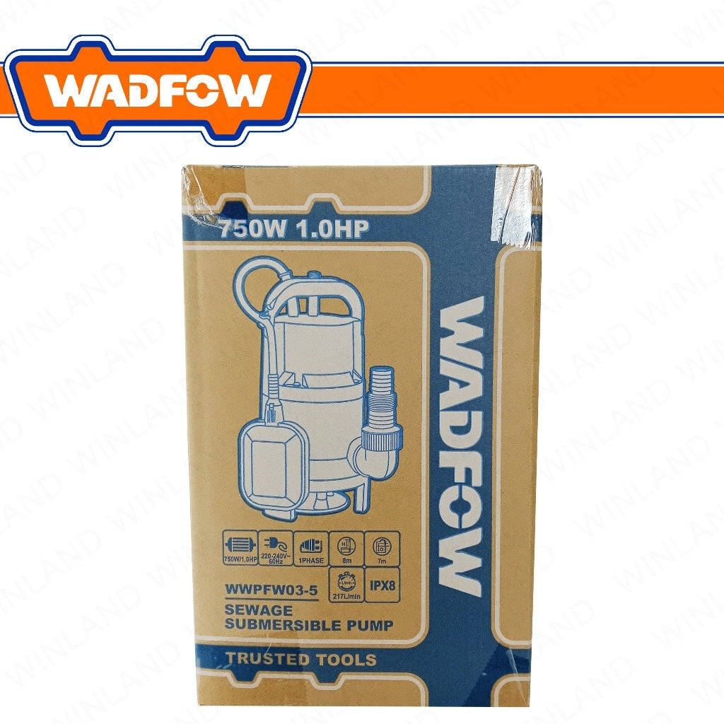 Wadfow 750W(1.0HP) Single Phase Submersible Sewage Water Pump For Dirty Water WWPFW03-5 (WPT)