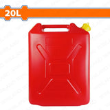 Wadfow 20 Liters Plastic Jerry Can with Gas Can Spout 33 x 20 x 44cm WQY2320 (WHT)
