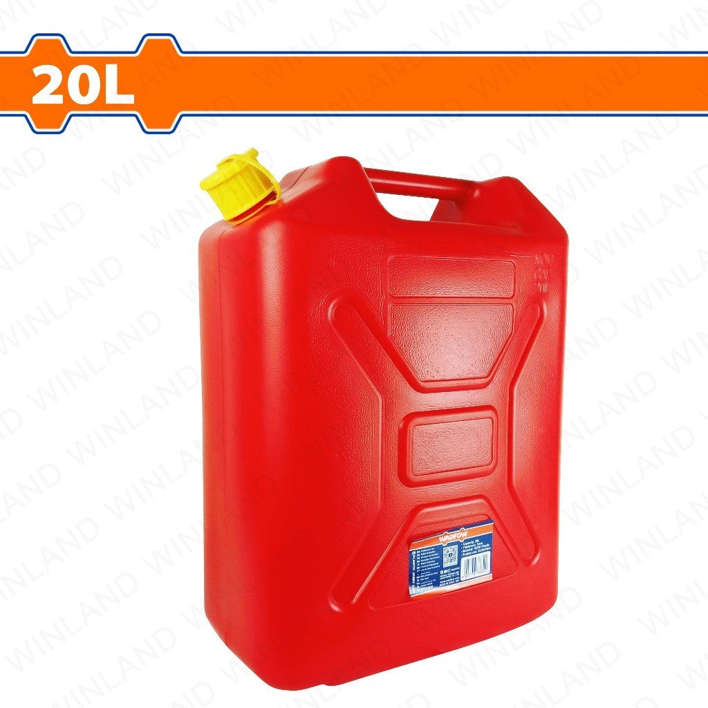 Wadfow 20 Liters Plastic Jerry Can with Gas Can Spout 33 x 20 x 44cm WQY2320 (WHT)