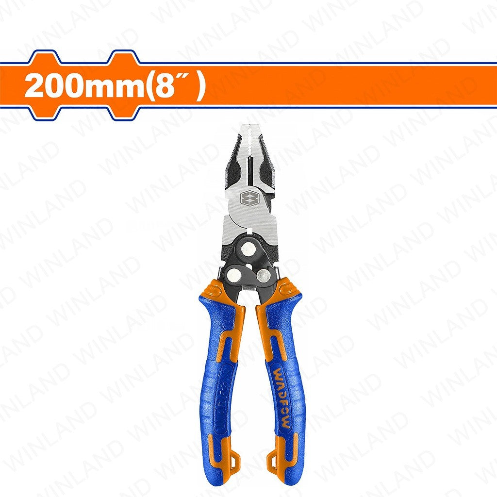 Wadfow 8-inches(200mm) Compound Action Combination Pliers WPL1768 (WHT)