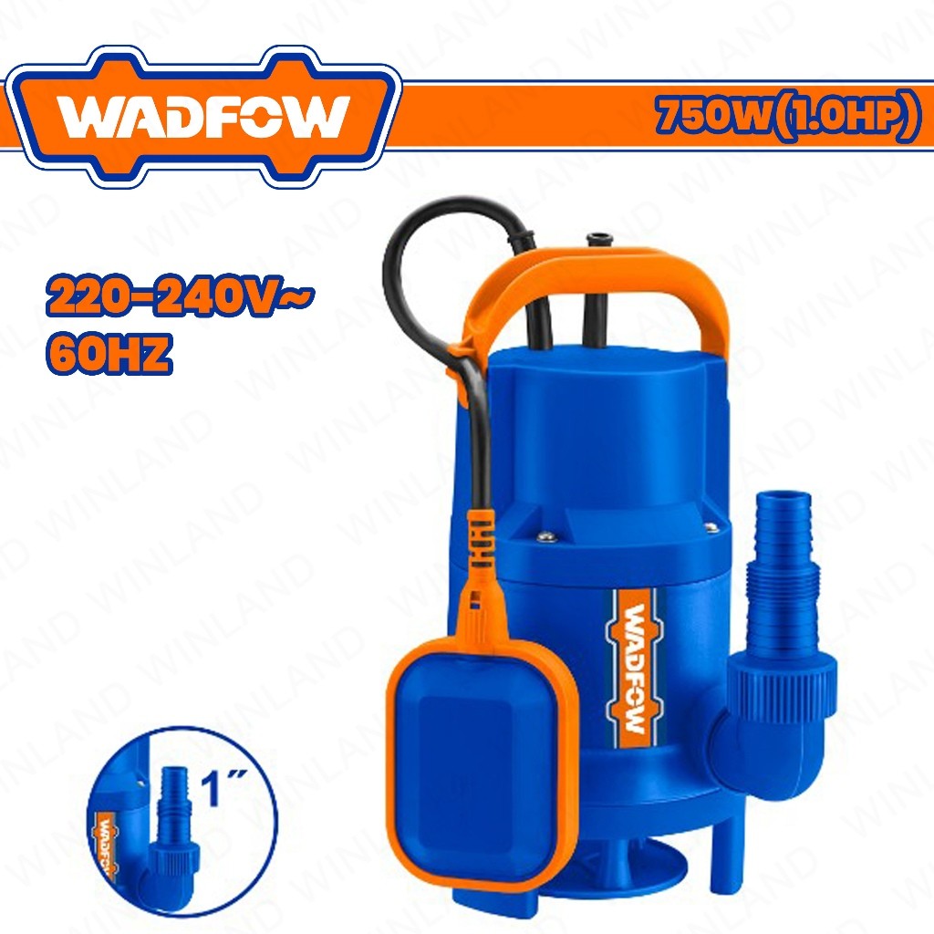 Wadfow 750W(1.0HP) Single Phase Submersible Sewage Water Pump For Dirty Water WWPFW03-5 (WPT)