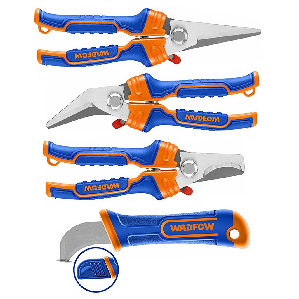 Wadfow Stainless Steel Electrician's Scissors and Stripping Knife Set WSX8644 (WHT)