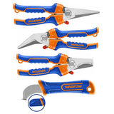 Wadfow Stainless Steel Electrician's Scissors and Stripping Knife Set WSX8644 (WHT)
