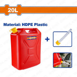 Wadfow 20 Liters Plastic Jerry Can with Gas Can Spout 33 x 20 x 44cm WQY2320 (WHT)